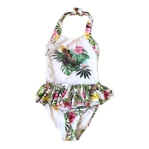 MonnaLisa Beach Jungle Book Floral Print Kids Swim One Piece 0-6 months